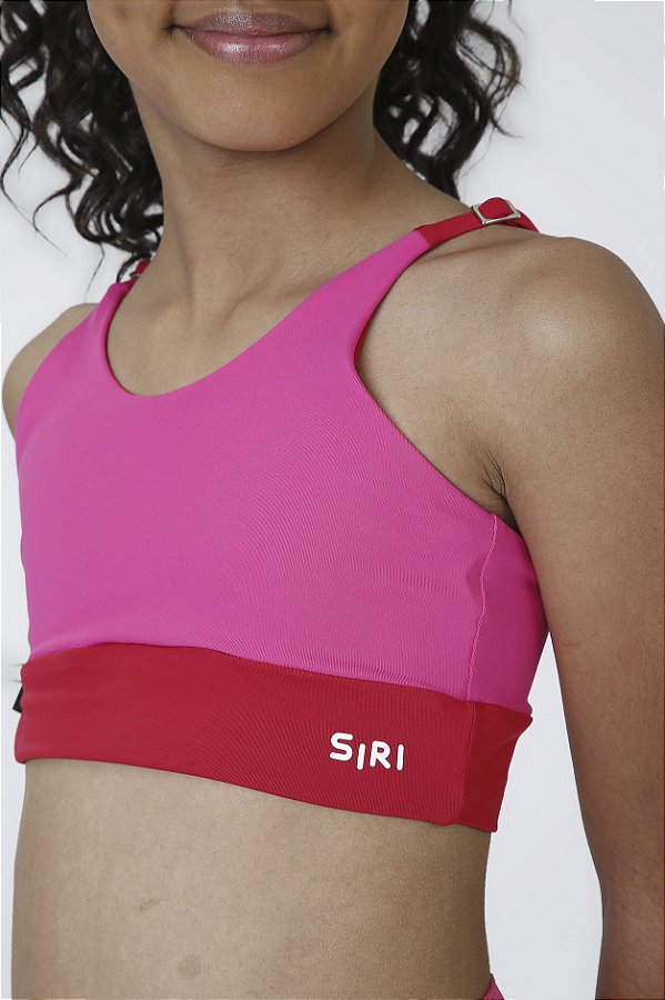 Top Sara Esportivo Rosa/vernelho Siri