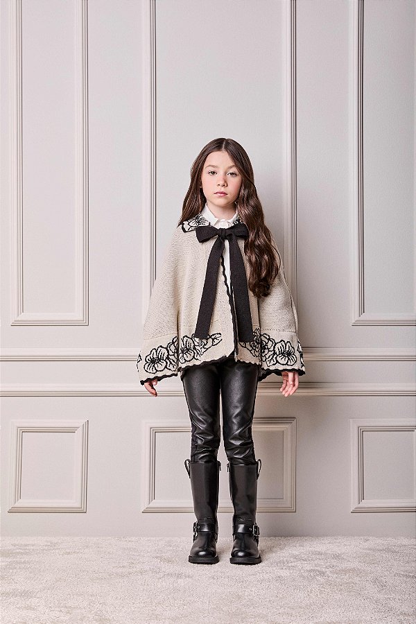 Calça Couro Infantil Preto Anime