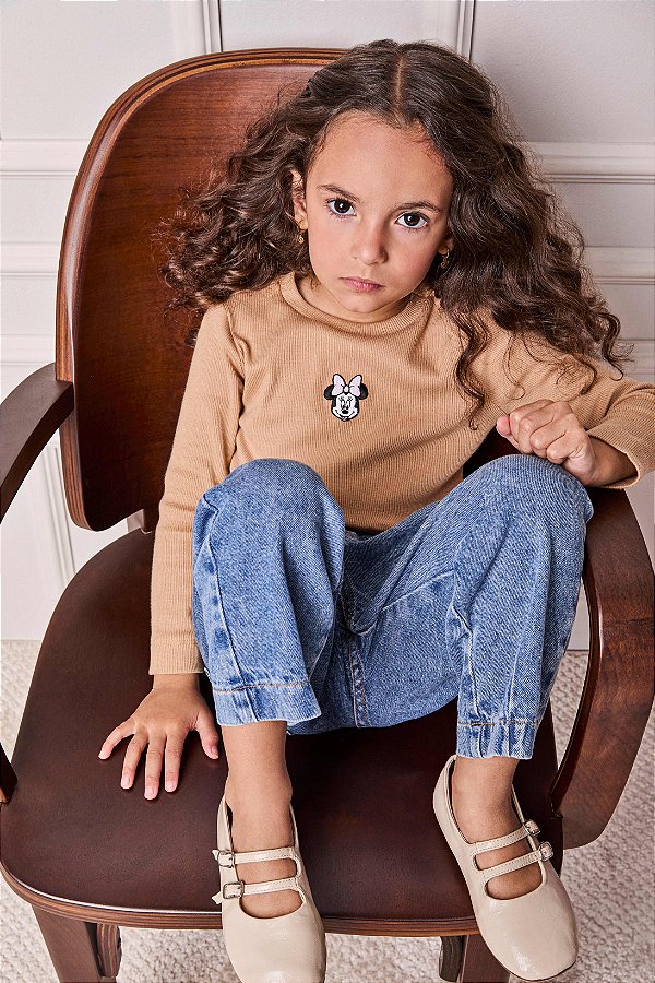 Blusa Infantil Essencial Disney Capuccino Anime