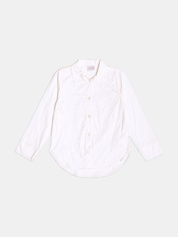 Camisa Infantil Com Strass Off White Momi