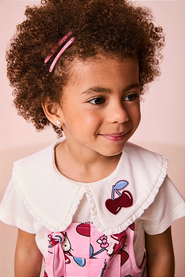 Blusa Infantil Gola Frufru Perola Momi