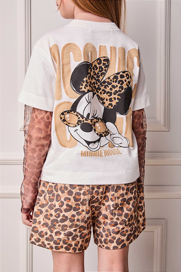 Short Infantil Animal Print Onca Anime