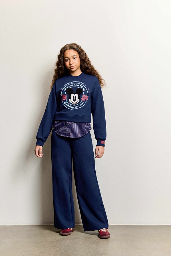Blusa Mickey Listrado Navy Marinho I Am