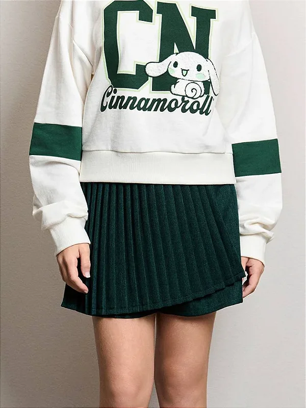 Short Saia Plissad Verde College Authoria