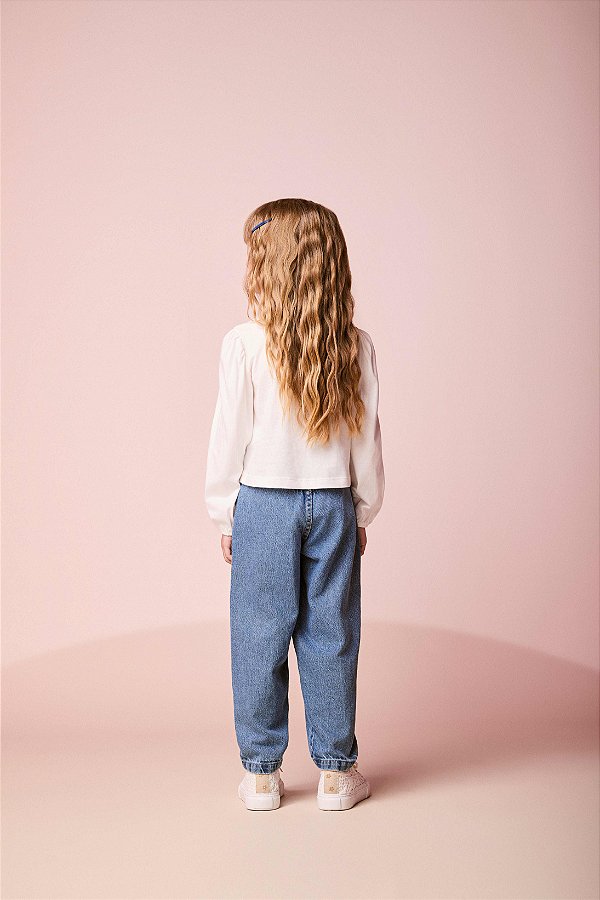 Blusa Infantil Bufante Com Lacinho Momi