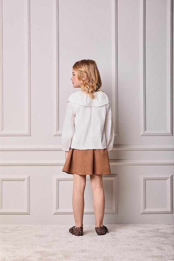 Saia Em Suede Infantil Marrom Caramelo Anime