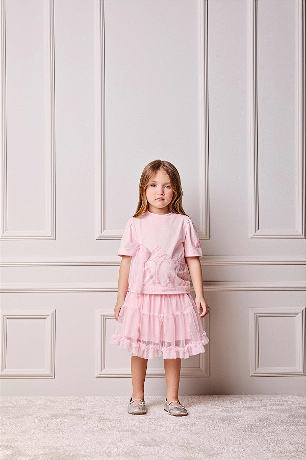 Blusa Infantil College Cute Rosa Soft Anime