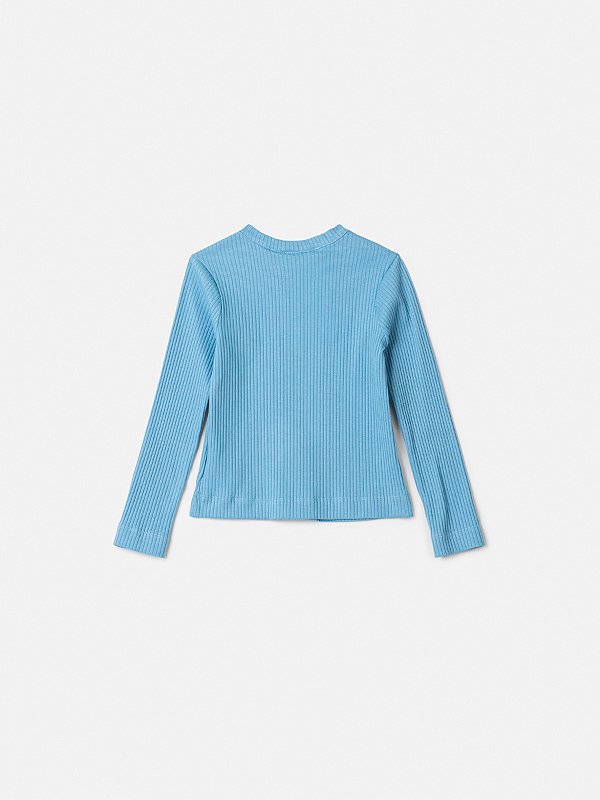 Blusa Infantil Canelada Azul Claro Anime
