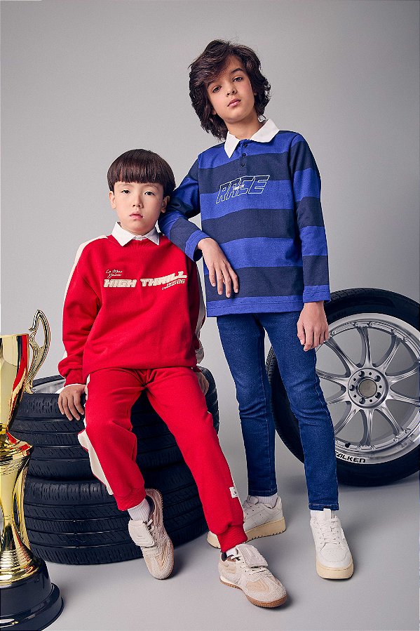 Conjunto De Moletom Infantil Vermelho Youccie