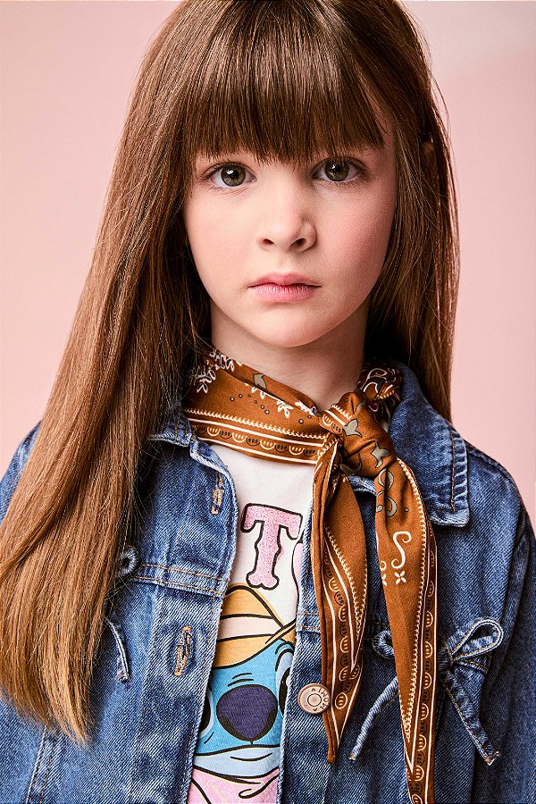 Jaqueta Jeans Infantil Com Lacos Momi