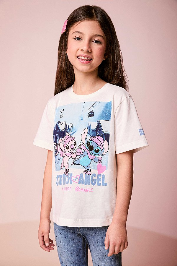 Blusa Infantil Com Stitch E Angel Momi