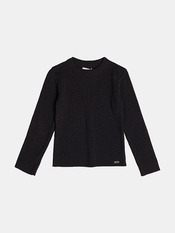 Blusa Infantil De Tricot Basica Preto Momi