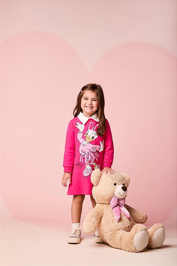 Vestido Infantil Daisy New Pink Momi