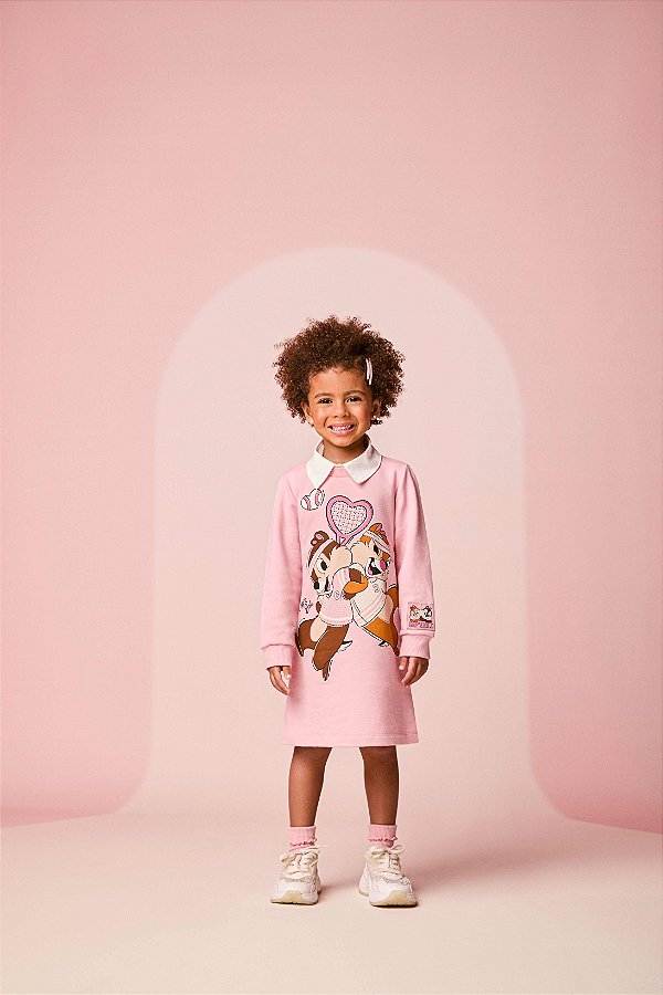 Vestido Infantil Tico Teco Rosa Momi