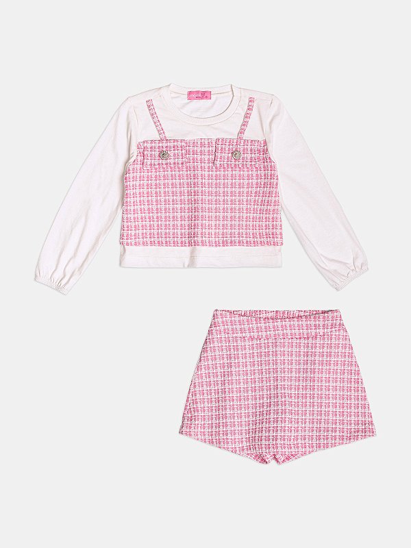 Conjunto Infantil Tweed Rosa Momi