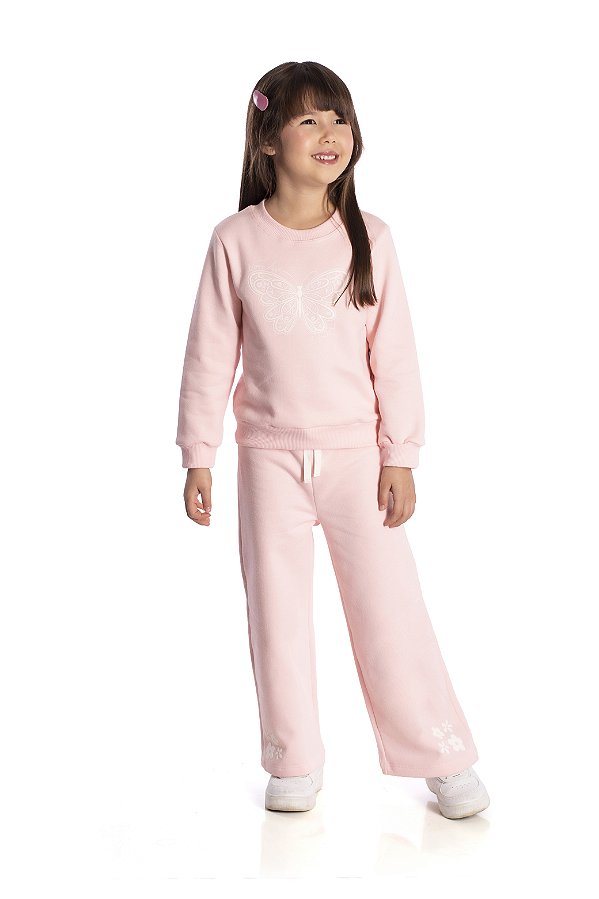 Conjunto De Moletom Borboleta Rosa Barbie Jaca Lel