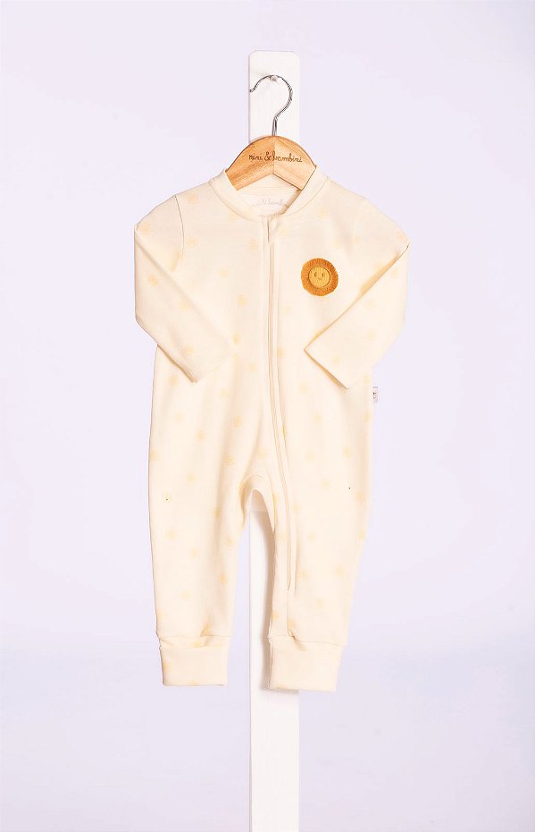 Macacao Bebe Amarelo Sol Nini E Bambini