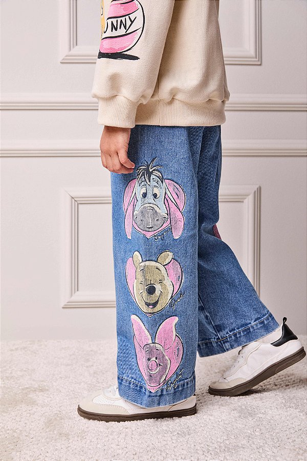 Calca Jeans Pooh Infantil Anime