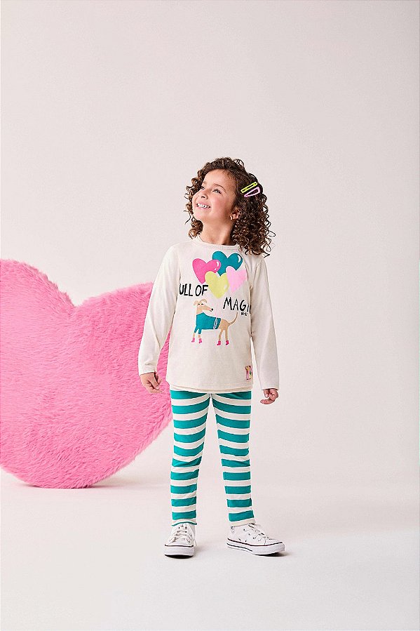 Conjunto Infantil Cão Balão Coração Bimbi