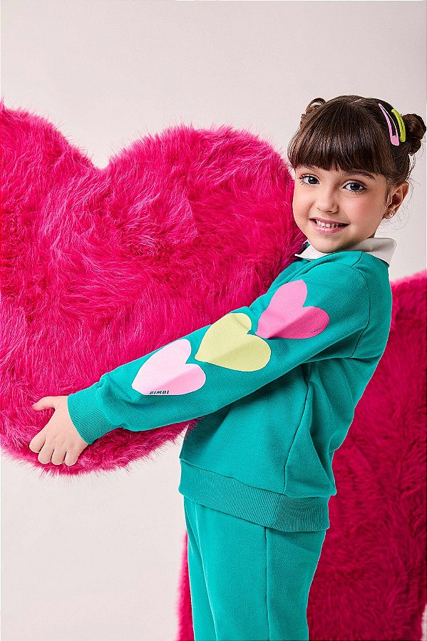 Conjunto De Moletom Infantil Verde Esmaralda Bimbi