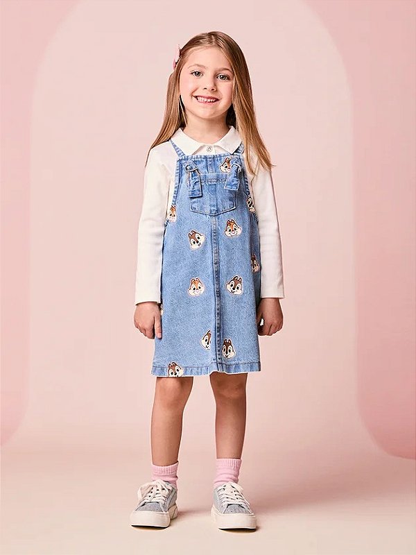 Salopete Jeans Infantil Tico E Teco Momi