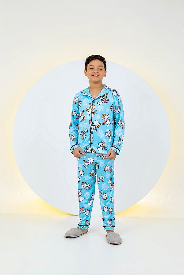 Pijama Infantil Suede Aberto Snoopy