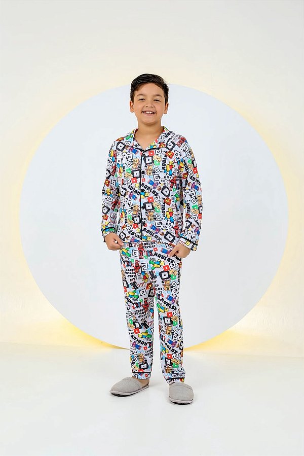 Pijama Infantil Suede Aberto Roblox