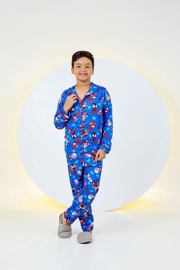 Pijama Infantil Suede Homem Aranha Vivo Vermelho