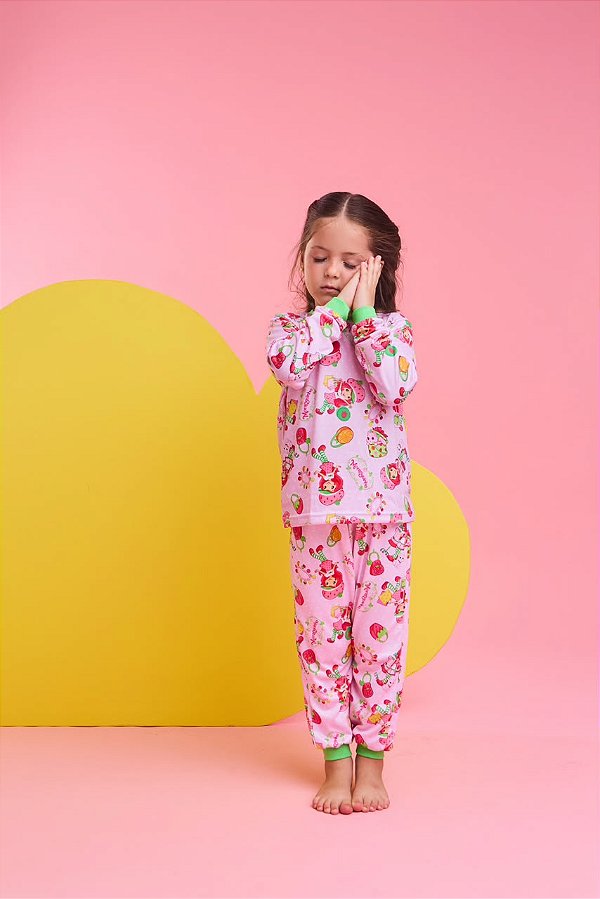 Pijama Infantil Suede Fechado Moranguinho