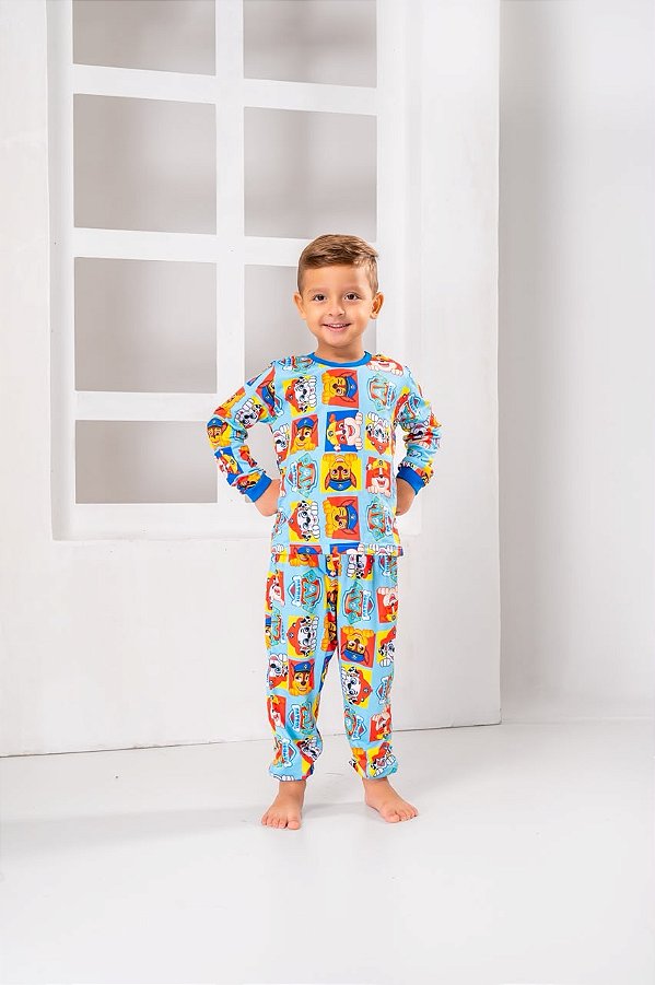 Pijama Infantil Suede Fechado Patrulha Canina