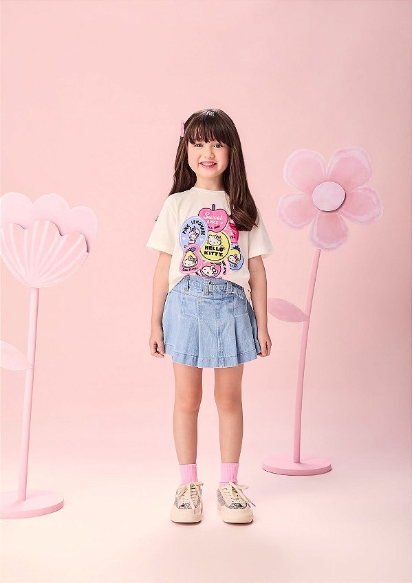 Blusa Infantil Etiquetas Hello Kitty Momi