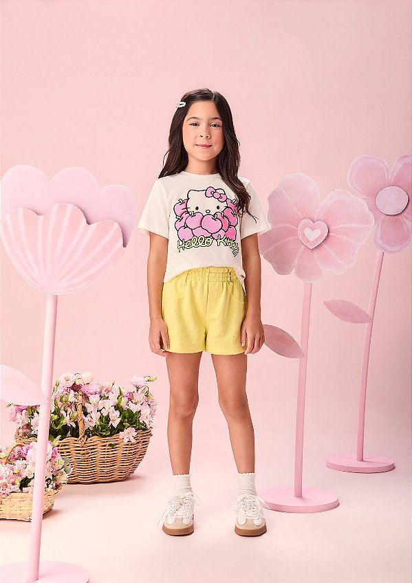 Shorts Infantil Com Strass Verde Citris Momi
