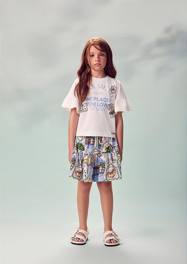 Conjunto Infantil De Saia Selos Anime