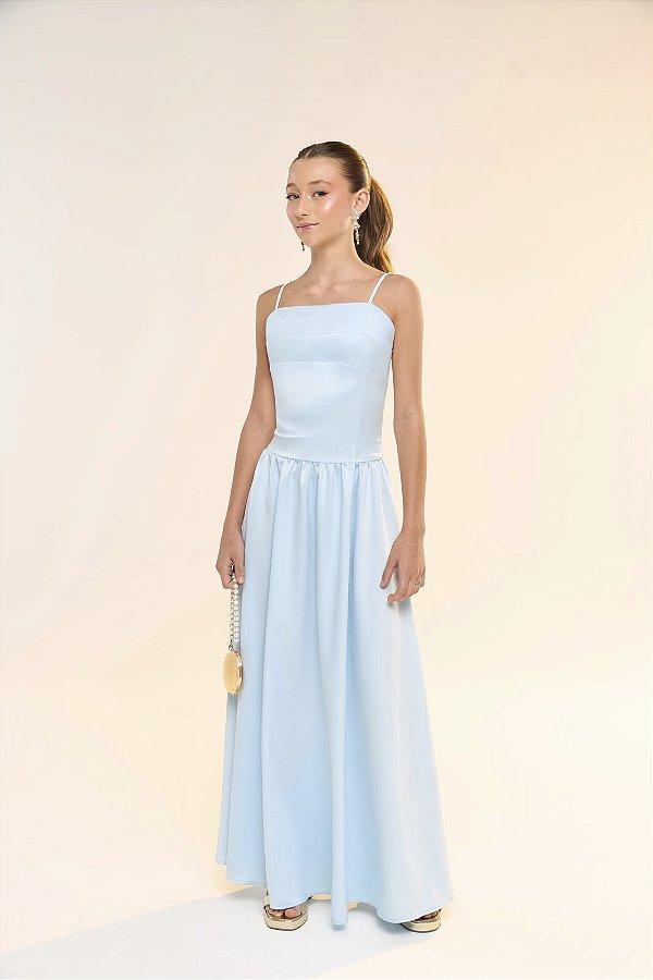 Vestido Longo Azul Estela Bobbyluu