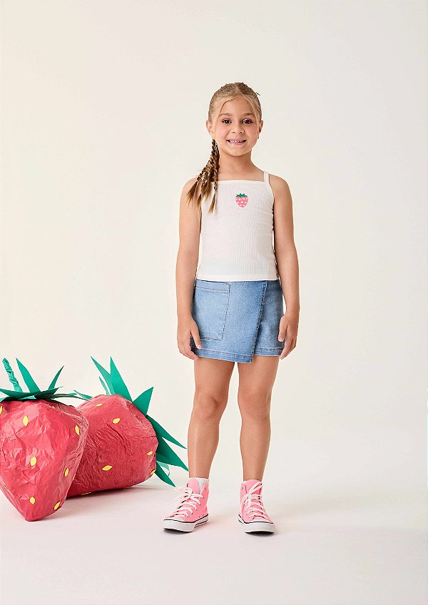 Regata Infantil Morango Off White Bimbi