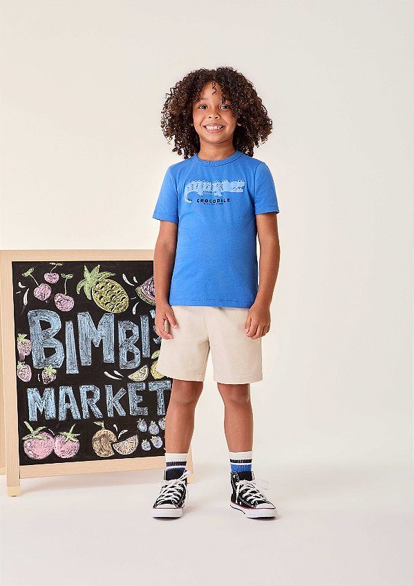 Camiseta Infantil Crocodile Azul Bimbi
