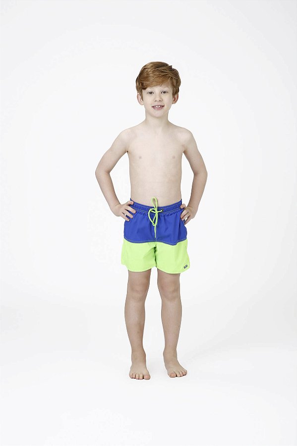 Short Kids Andre Azul/verde Fluor Siri
