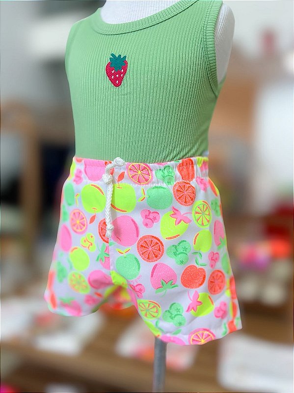 Short Infantil Frutas Nini Bambine