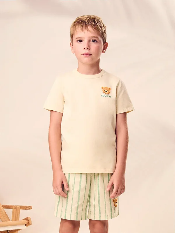 T-shirt Infantil Com Patch Ursinho Youccie