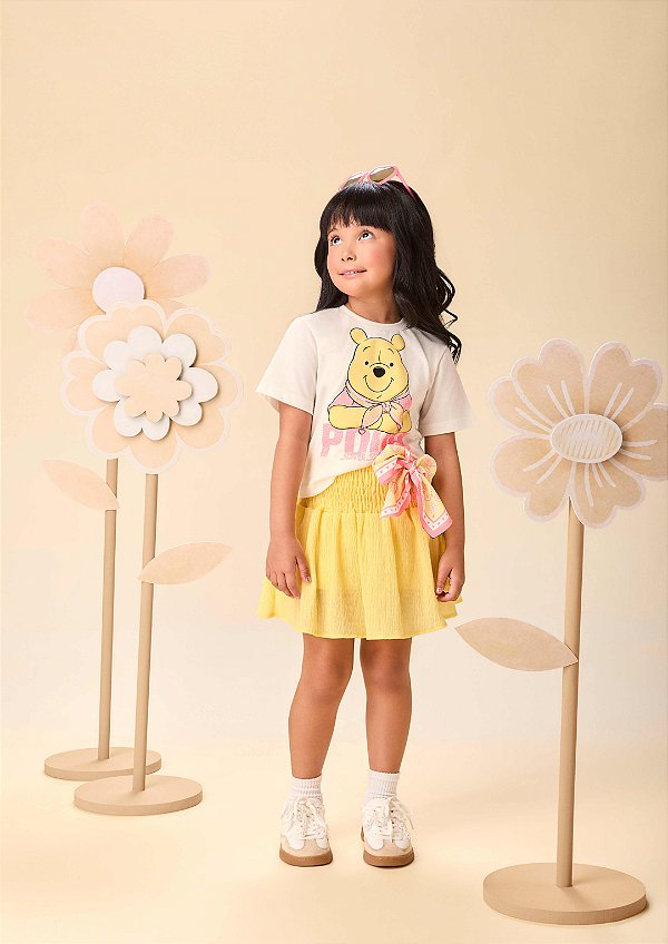 Conjunto Infantil Pooh Com Saia Momi