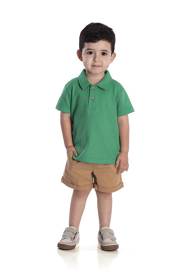 Conjunto Infantil Polo Verde Nini E Bambine