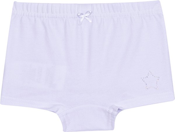Kit Calcinha Infantil Branco Strass Nini Bambine