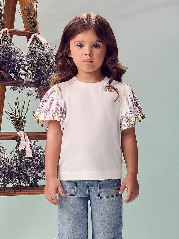Blusa Infantil Estampa Lavanda Anime