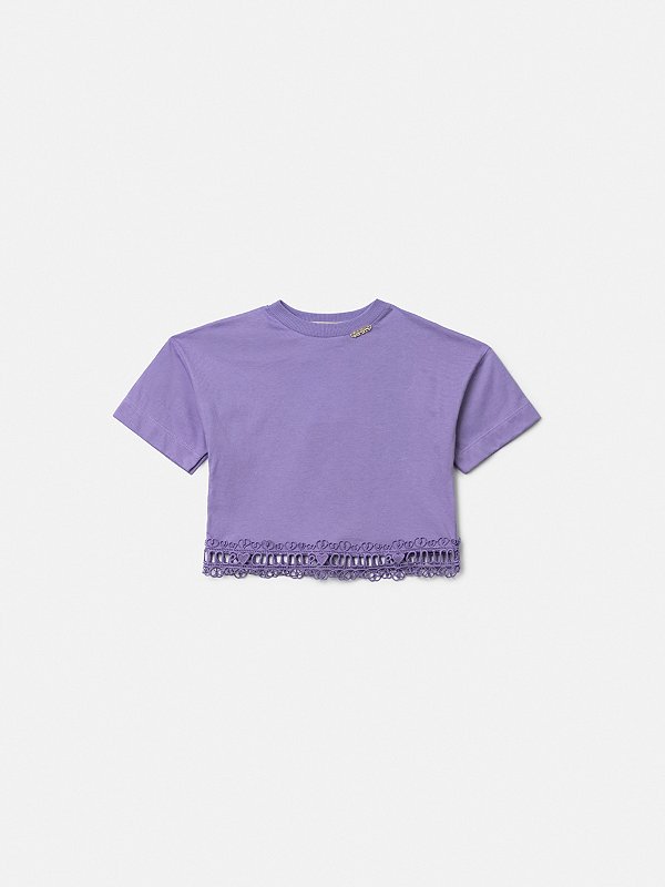 Blusa Renda Infantil Lilas Alfazema Anime