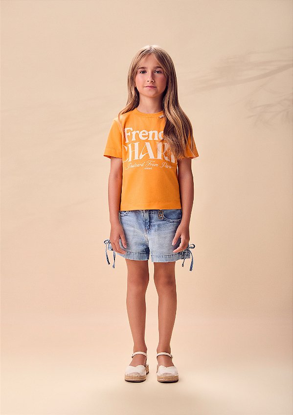 Blusa Frech Infantil Laranja Tangerine Anime
