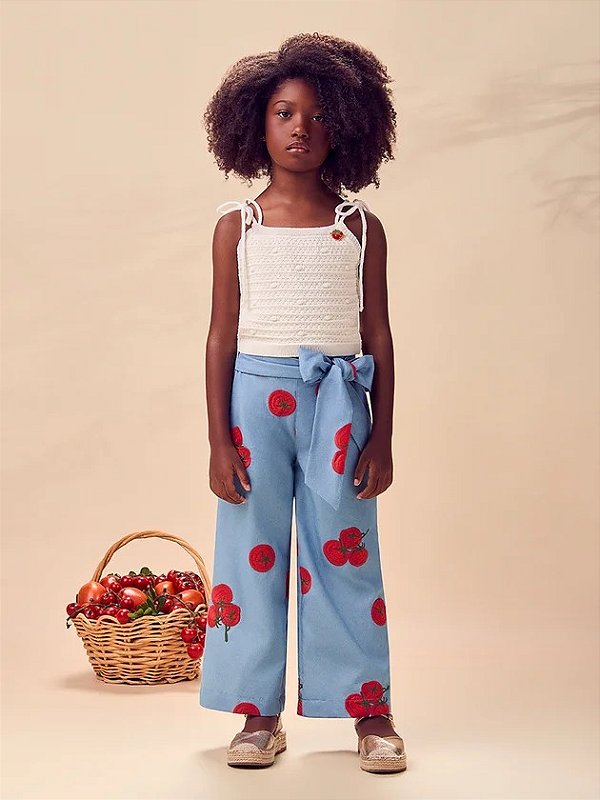 Conjunto Infantil Tomates Com Trico Anime