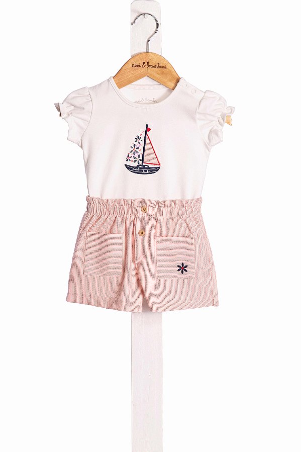 Conjunto Bebe Com Shorts E Barquinho Nini Bambine