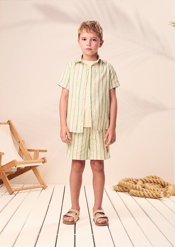 Bermuda Infantil Listras Urso Youccie