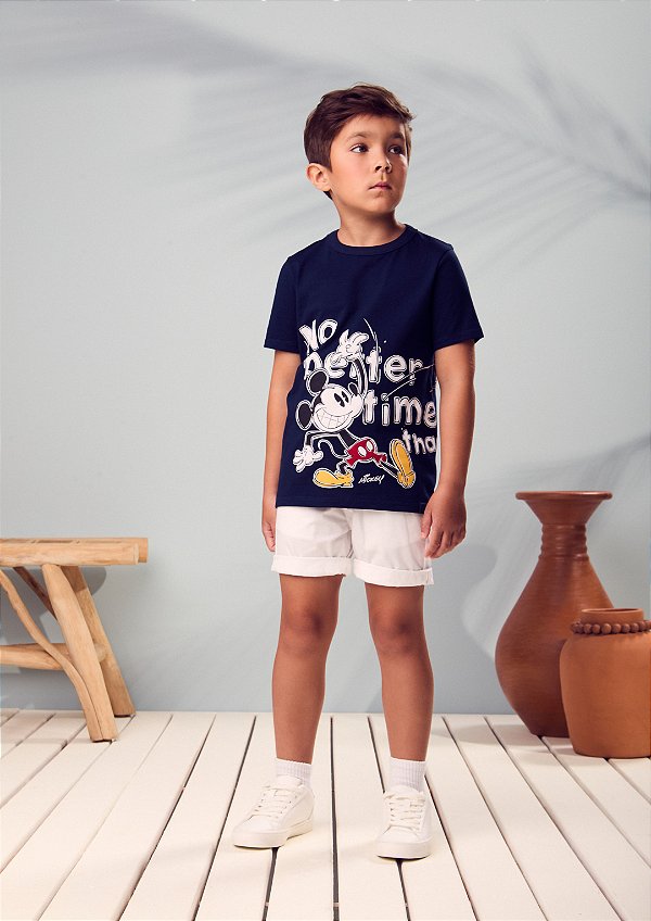 Bermuda Infantil Sarja Branco Youccie