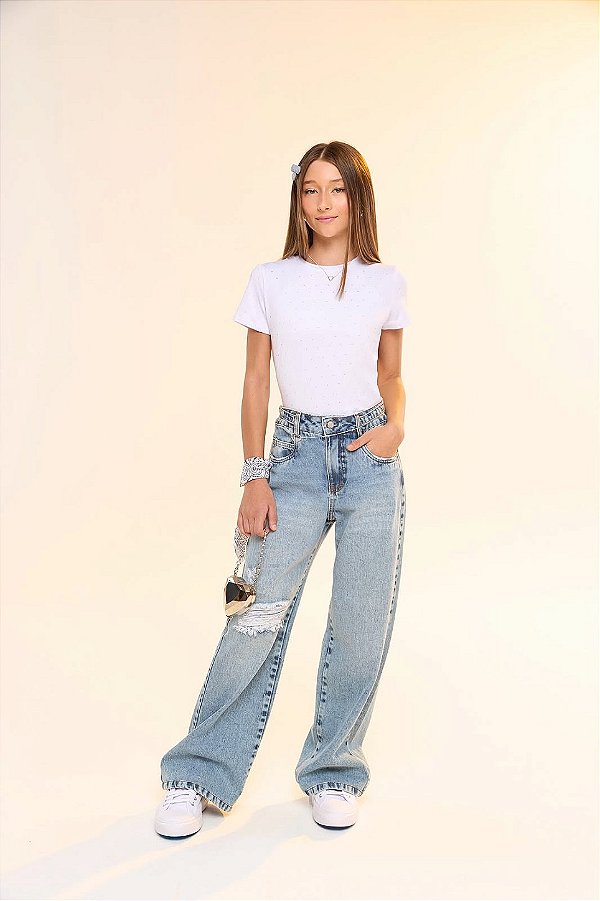 Blusa Cristais Beatriz Branca Bobbyluu
